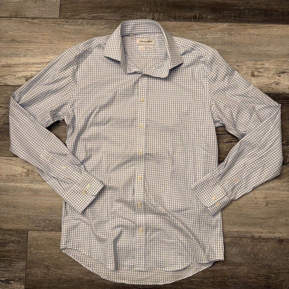 Twillory Button Up Dress Shirt Men's 15.5 34/35 Tailored Fit Safe Cotton Stretch - Picture 2 of 6